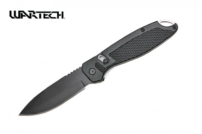 Spring-Assist Folding Knife | Wartech Black EDC Low-Cost 3.5