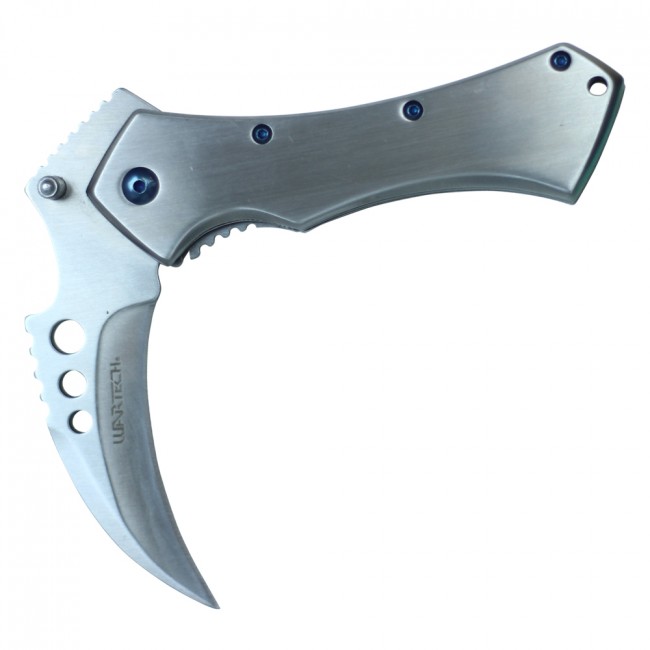 Spring Assisted Folding Pocket Knife Silver Hawkbill Claw Folder EDC Pwt283Sl