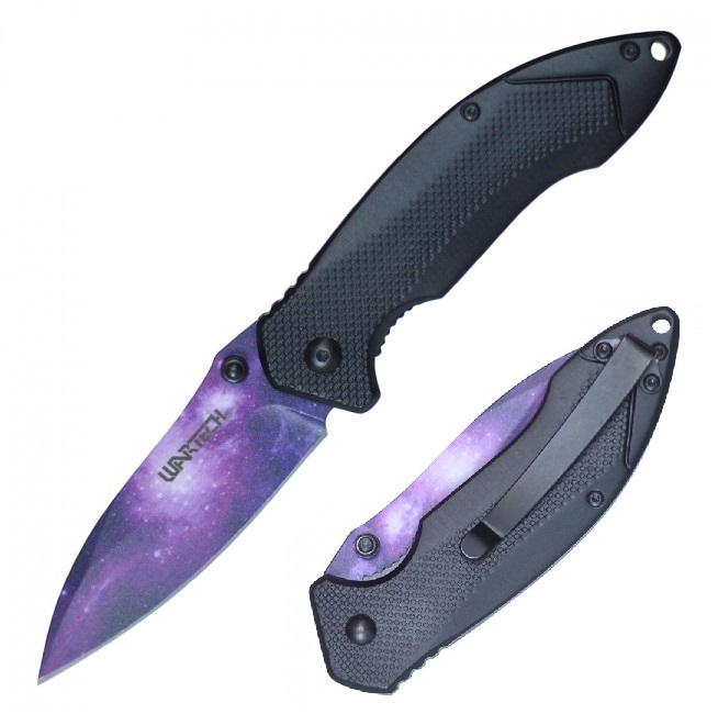 Spring-Assist Folding Knife Wartech Purple Abyss 3.25