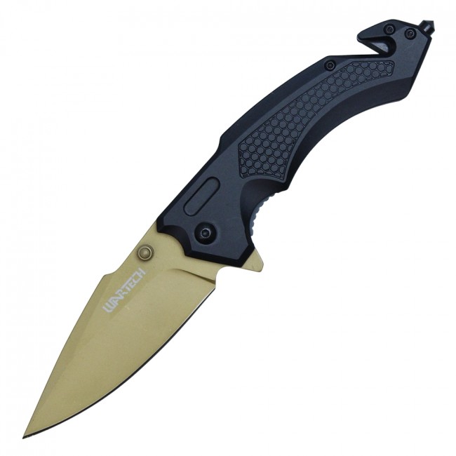 Details about   Spring-Assisted Folding KnifeWartech Gold Titanium-Coated Tactical Blade EDC 