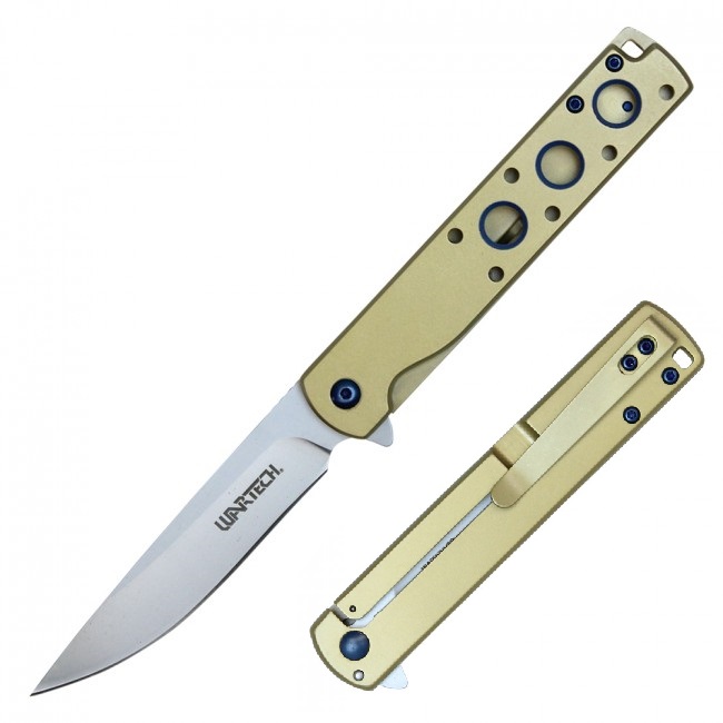 Spring-Assist Folding Knife | Wartech Slim Stainless Steel 3.75