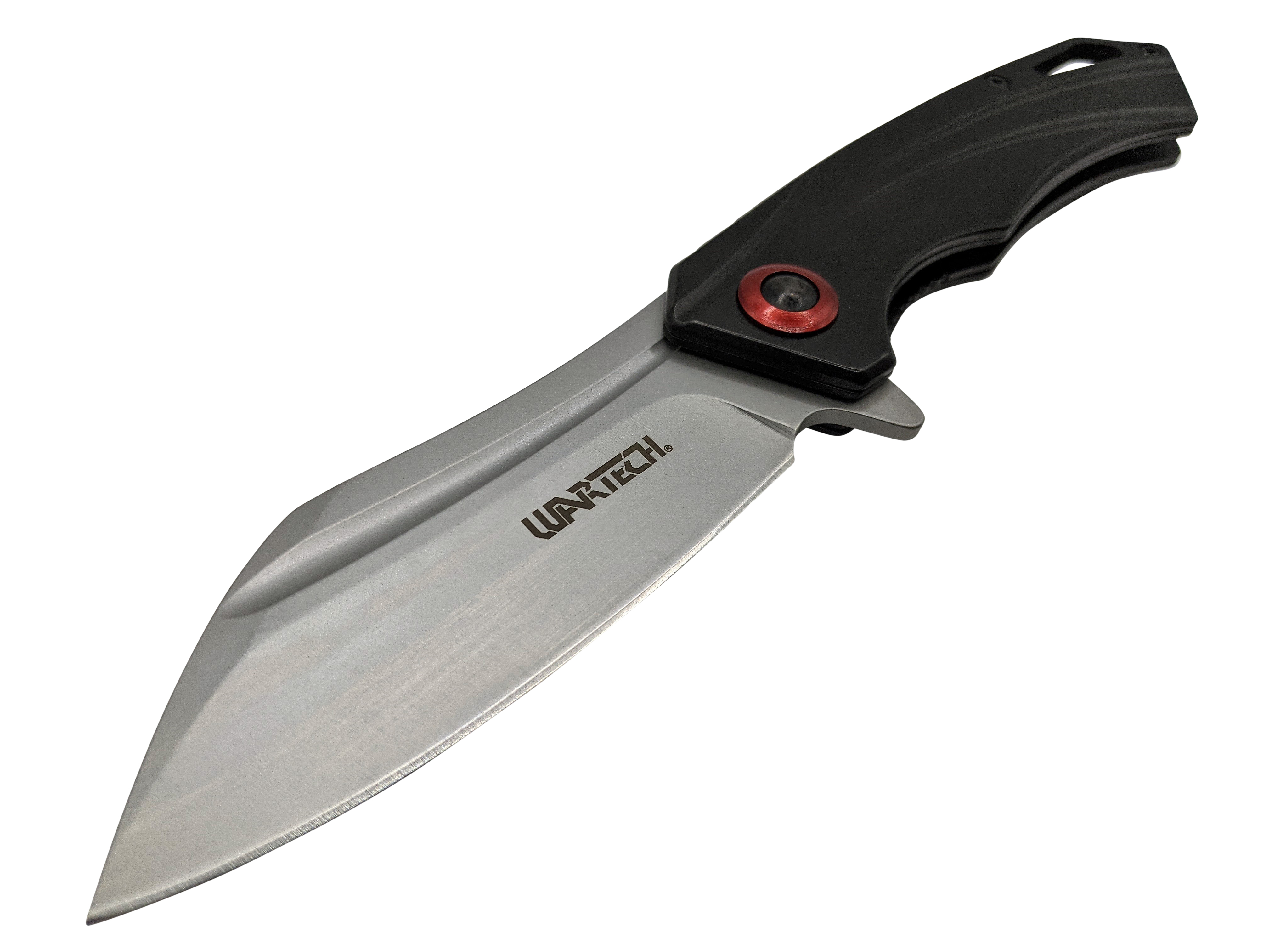 Spring-Assist Folding Knife 3.25in. Sheepsfoot Folding Black Blade Gray Red EDC