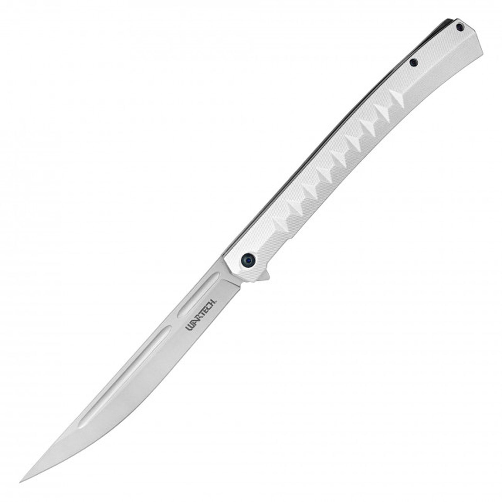 Spring-Assist Folding Knife | Extra Long 6in. Blade Silver - 13in. Overall