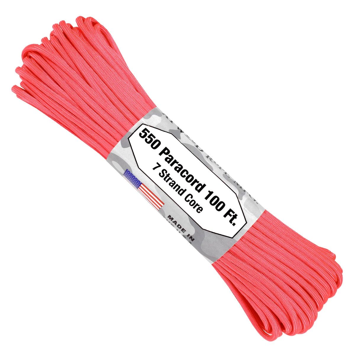 550 Paracord - 100Ft - Pink - Made In Usa