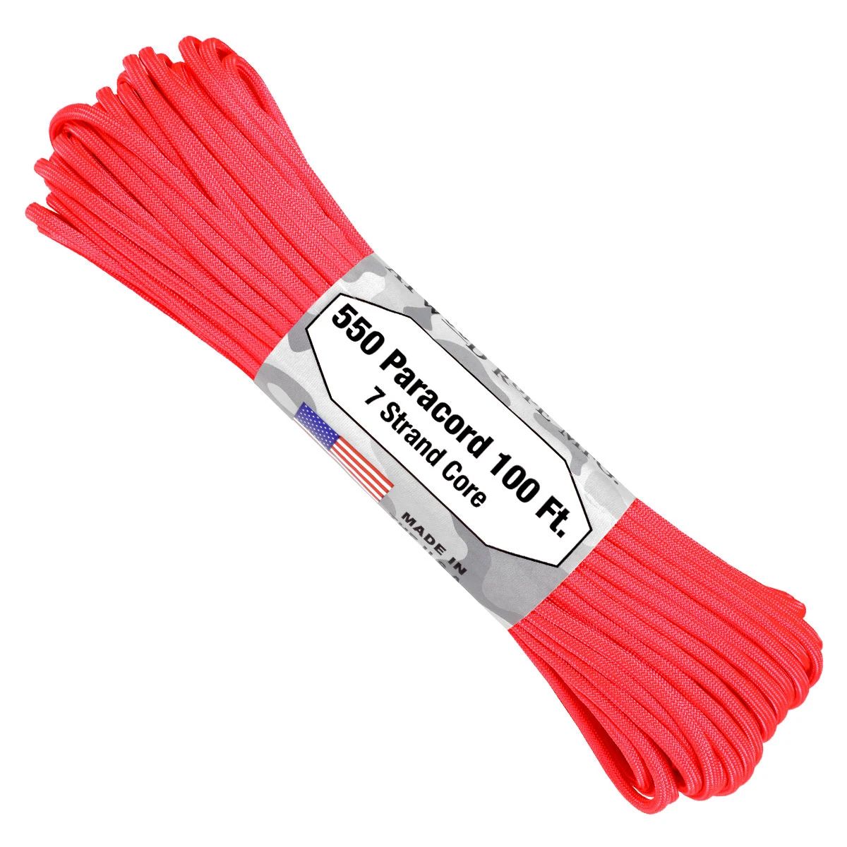 550 Paracord - 100Ft - Hot Pink - Made In Usa