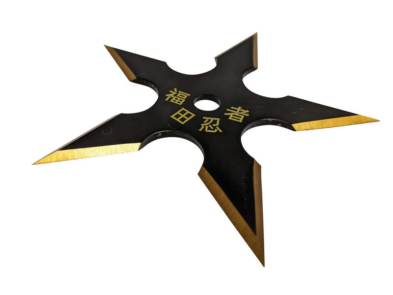 Black Four Point Throwing Star - Stainless Steel Shuriken - Black Ninja  Stars
