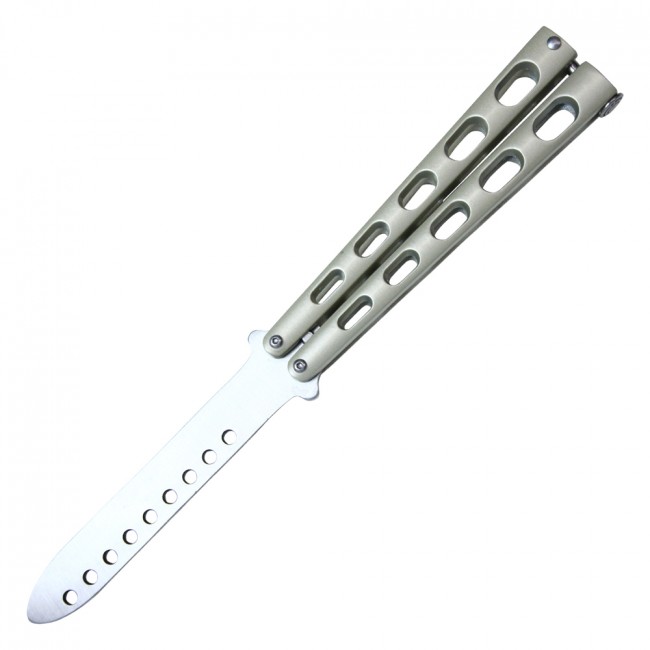 Practice Butterfly Knife 8.75in. Steel Gray Balisong Trainer Wbk3 - No Blade
