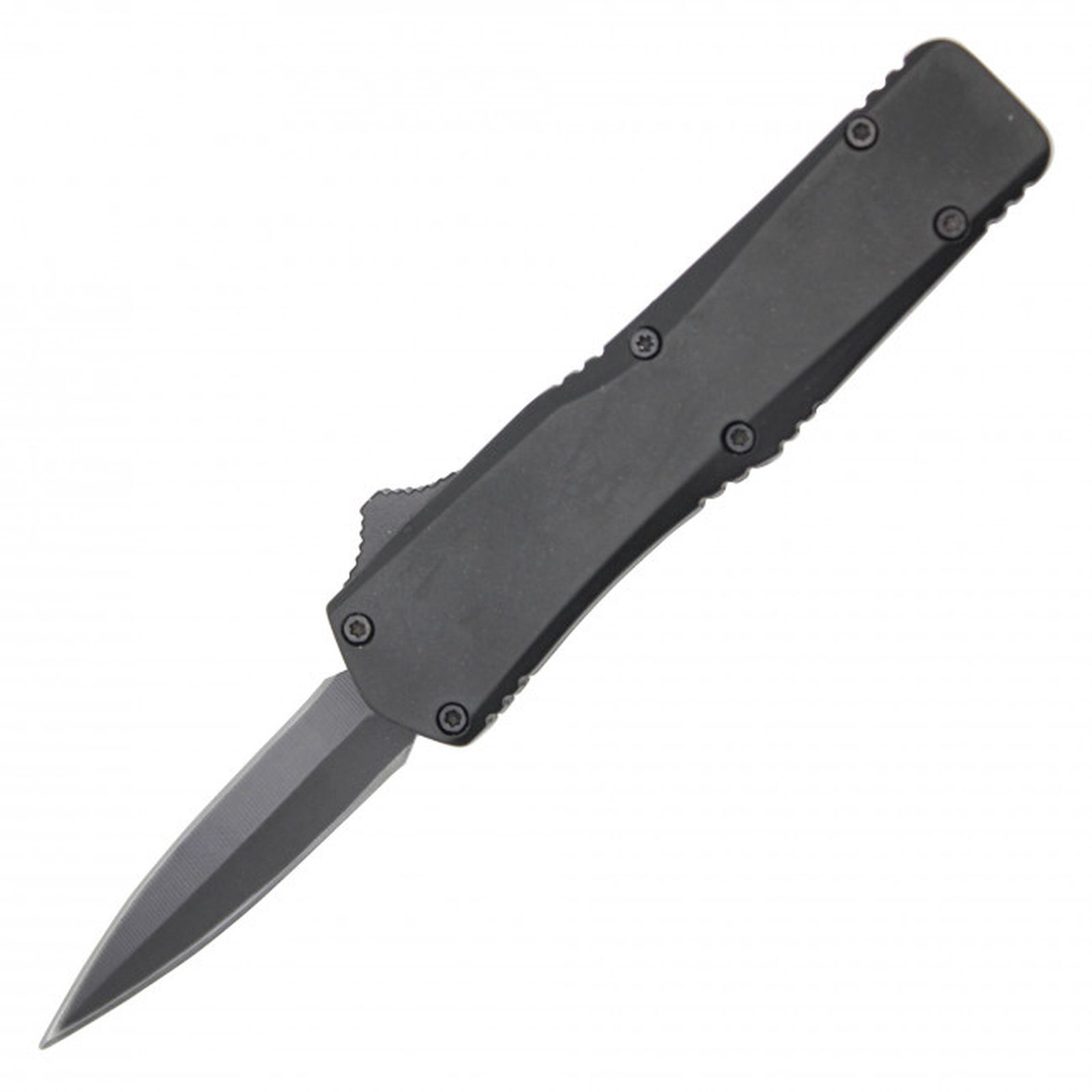 Out-the-Front Automatic Knife 2in. Double Edge Black Blade Mini OTF