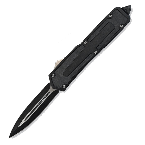 OTF Automatic Knife Double Edge Blade Heavy Duty Black - Wns-It-7307