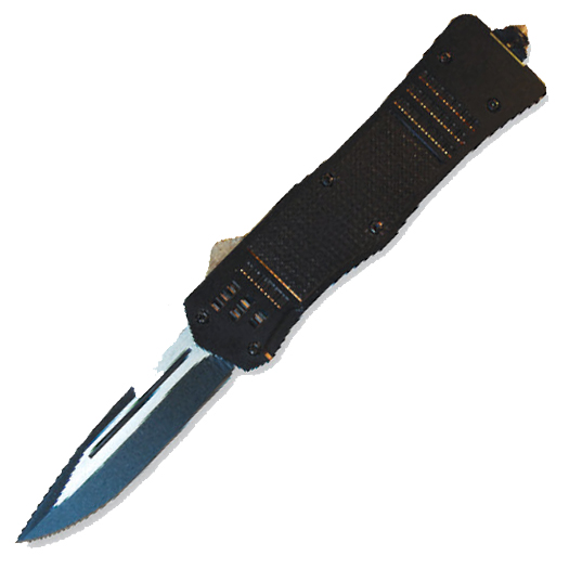 OTF Automatic Knife Single Edge Blade Black - Wns-It-7319