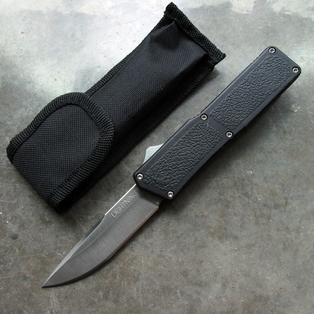 Out-The-Front Automatic Knife Lightning OTF Silver 3.25