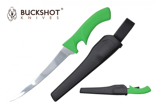 Fixed-Blade Fishing Knife Buckshot 6.75in Silver Blade Fillet Knife Pink,  Sheath