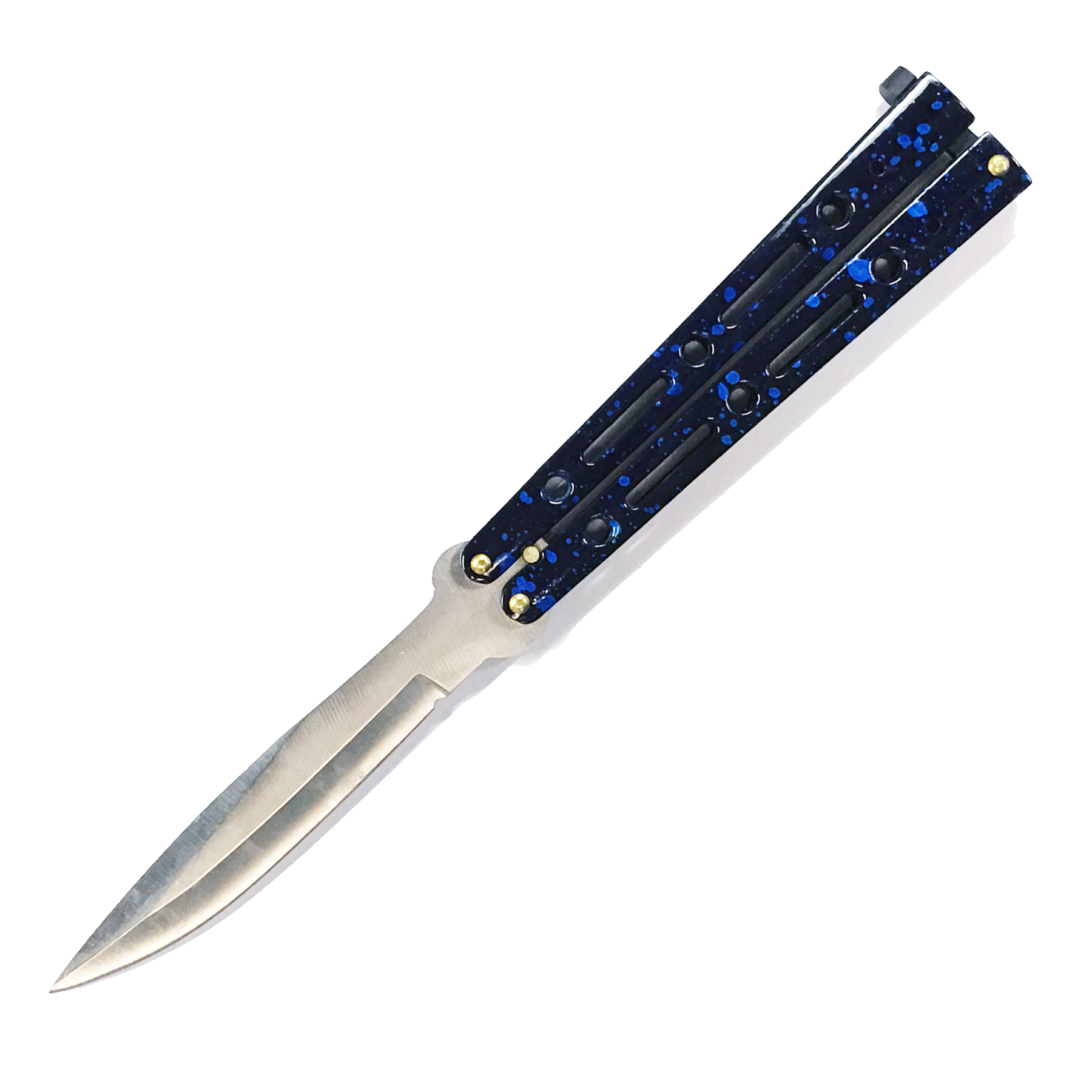 Giant Butterfly Balisong Knife 10in. Overall Length - Blue, Black