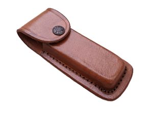 Brown Genuine Leather Belt Sheath For 5in. Folding Knife