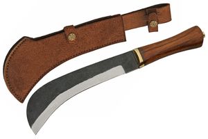 Survival Knife | Rite Edge Carbon Steel Hawkbill 9.5in Blade + Leather Sheath