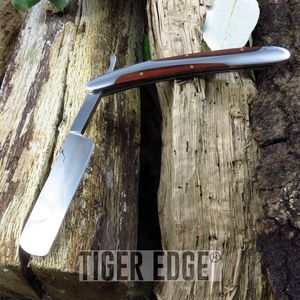 Straight Razor 5.5in Wood And Stainless Steel Barber Shaving Blade Folding Knife
