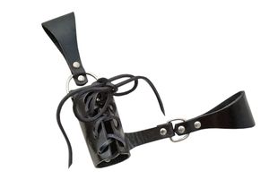 Sword Frog 7.5 x 9.5in. Angled Black Leather Sword/Dagger Belt Holster Costume