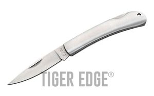 Folding Pocket Knife 2.75in Stainless Steel Rounded Handle Silver
