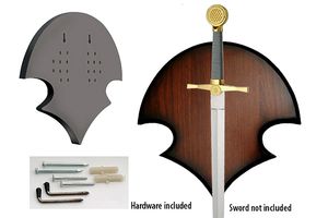 11.5in. Universal Adjustable Wood Sword Hanging Display Plaque w/ Hardware