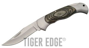 Folding Pocket Knife 4.75in. Classic Lockback Folder Gray Wood Stainless Blade