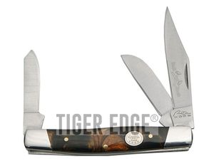 Folding Pocket Knife Rite Edge 4in. Black Pearl 3 Blade Classic Stockman Hunter
