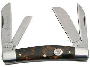 Folding Pocket Knife Rite Edge 3.5in Black Pearl 4 Blade Classic Congress Hunter