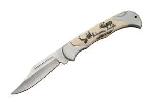 Folding Knife Classic Lockback Deer Hunter Pocket Knife Stainless Steel Blade