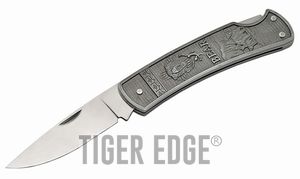 Folding Pocket Knife | 4.5'' Gray Bear Mirror Finish Stainless Blade Lockback