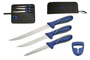 Hunting Fishing Knife Set | Rite Edge 4 Piece Hunter Fillet Blade Kit With Case