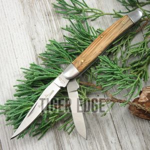Folding Pocket Knife 6in. Rite Edge Classic Light Brown Wood 2 Blade