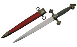Dagger 15.5in. Overall Silver Blade Masonic Ceremonial Dagger Knife - No Edge