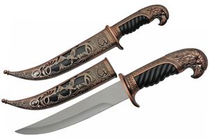 Fixed Blade Knife | Black Rose Gold Eagle Hunting Dagger Fathers Gift 211469-Erg