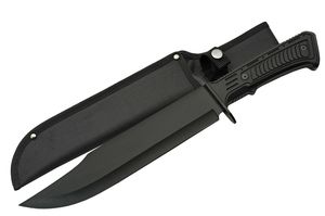 Bowie Knife Rite Edge 9.5in. Clip Point Blade Stealth Combat + Black Sheath