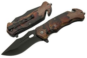Folding Knife | Bear Brown Stainless Steel Drop Point Blade Tactical EDC