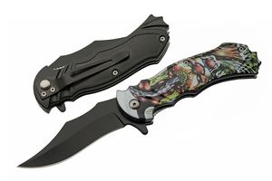 Folding Knife Fantasy Cat Stainless Steel Clip Point Blade Tactical EDC