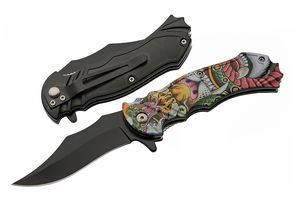 Folding Knife | Tiger Snake Stainless Steel Black Clip Point Blade Tactical EDC