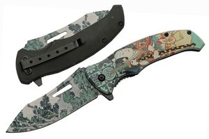 Folding Knife | Green Tree Samurai Warrior Stainless Steel Blade Tactical EDC