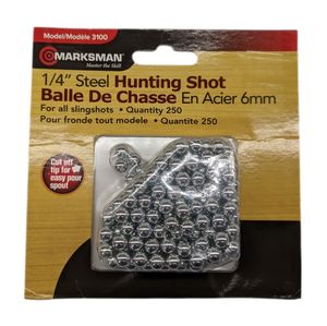 Marksman 250 Ct 1/4in. Steel Slingshot Hunting Shot