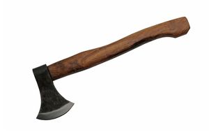 Medieval Hand Ax 15.5in. Overall Hatchet Wood Handle Carbon Steel Blade
