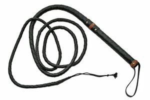 9 Foot Genuine Soft Leather Bull Whip Studded Handle Halloween Costume Gift
