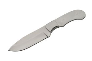 Fixed-Blade Knife Blank Stainless Steel 4In Drop Point Blade Chrome Bolster