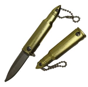 Folding Knife 2in. Blade Mini Bullet Novelty Pocket Knife Keychain