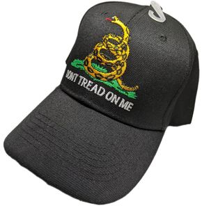 Baseball Cap | Don't Tread On Me Embroidered Adjustable Size Hat - Black