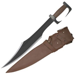 28.8in. Black Blade 300 Spartan Warrior Sword w/ Heavy Duty Leather Sheath