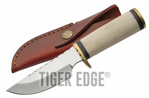 Fixed-Blade Hunting Knife Buckshot 5in. Gut Hook Blade Wood