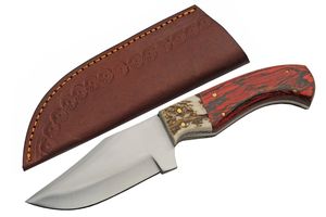 Hunting Knife | Rite Edge Skinner 4.5in Blade Stag/Wood Handle + Leather Sheath
