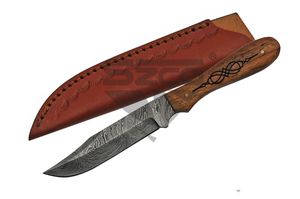 Fixed Blade Hunting Knife | Damascus 7.5