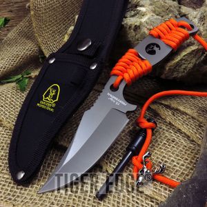Elk Ridge Pro 8in. Titanium Gray Hunter Survival Knife w/ Fire Starter, Sheath