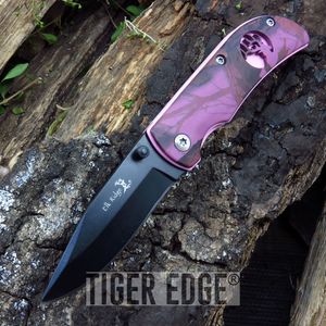 Elk Ridge Pink Camo Girl Women Hunter Folding Knife