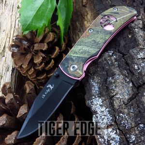 Elk Ridge Camo And Pink Girl Women Hunter Folding Knife